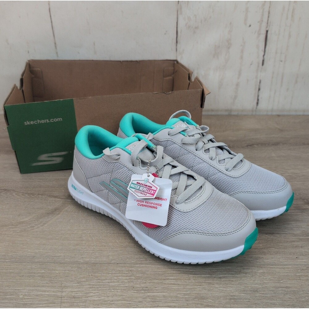 Skechers Go Golf Max Fairway 4 Gray Turquoise Womens Size 8  Athletic Brand New